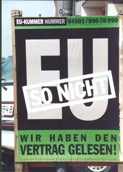 Das Wahlplakat der Grünen zur EU-Volksabstimmung 1994
